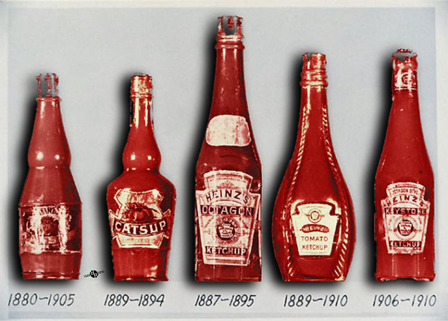 Heinz Tomato Ketchup Vintage, Evolution To 1910 Painting by Tony Rubino