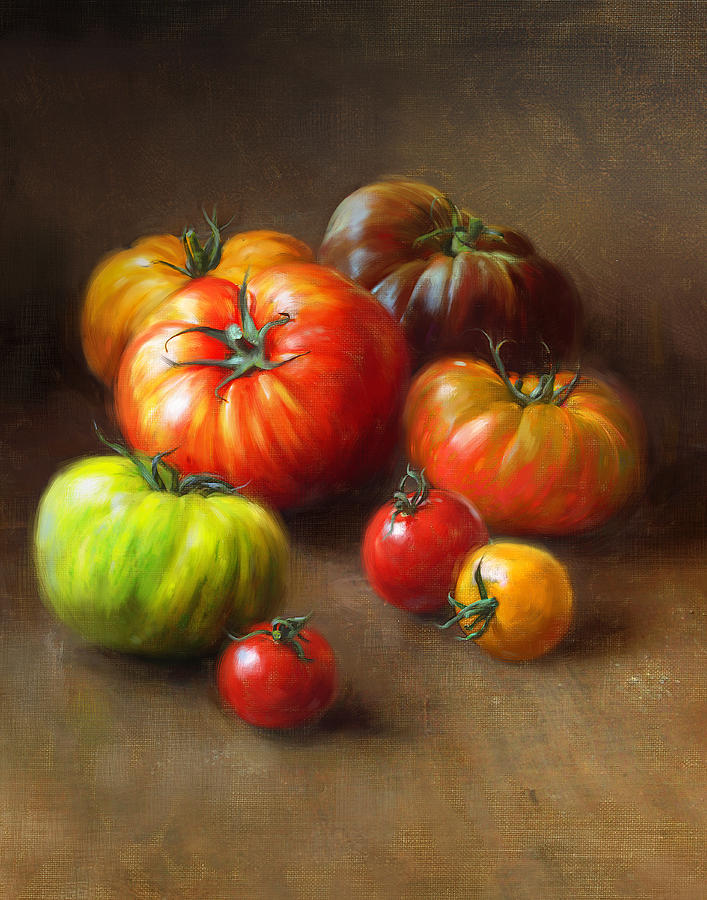 Tomato Painting - Heirloom Tomatoes by Robert Papp