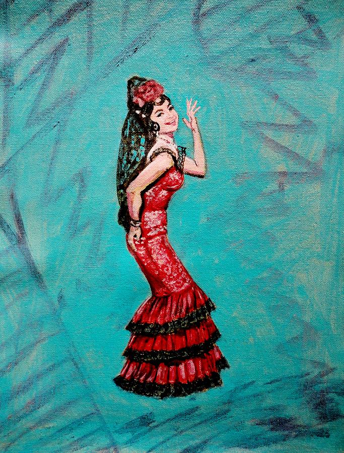 Bollywood Painting - Helen in Teesri Manzil by Usha Shantharam