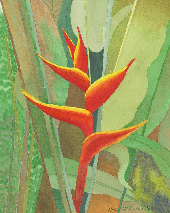 Heliconia Painting by Robert Bates - Fine Art America