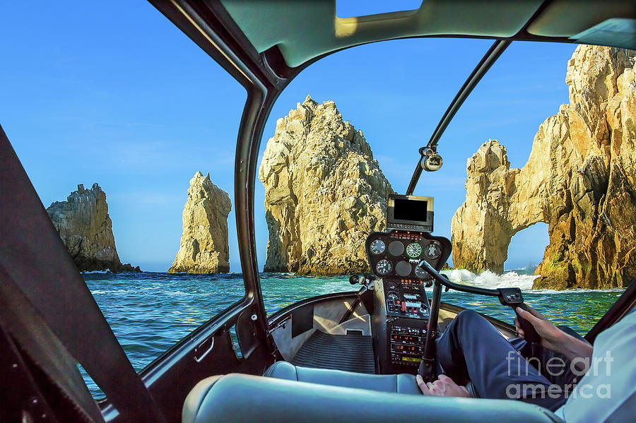 Helicopter on Cabo San Lucas Photograph by Benny Marty