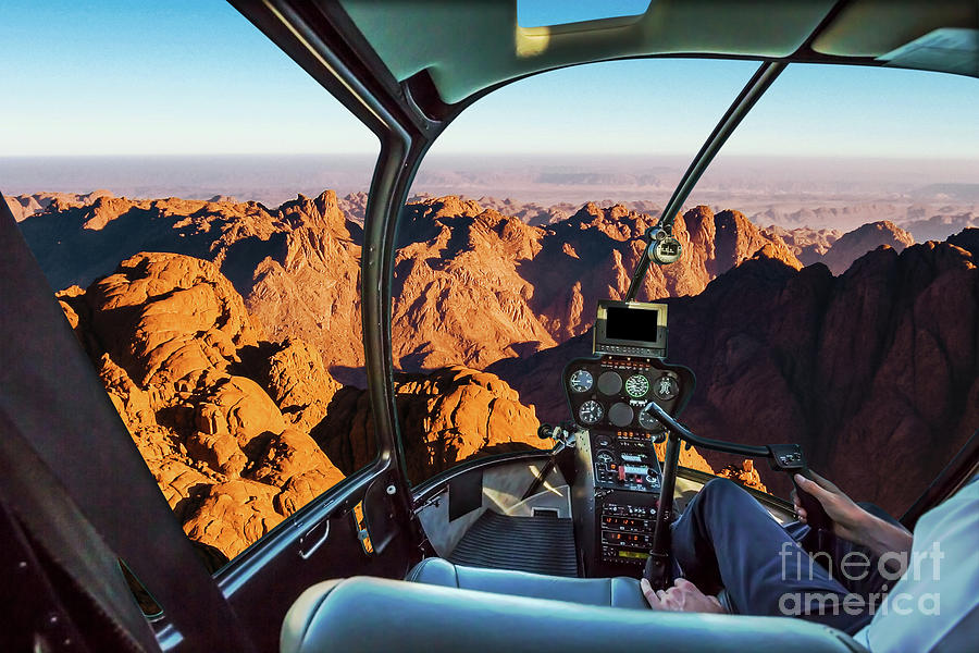 Helicopter on Mount Sinai Photograph by Benny Marty