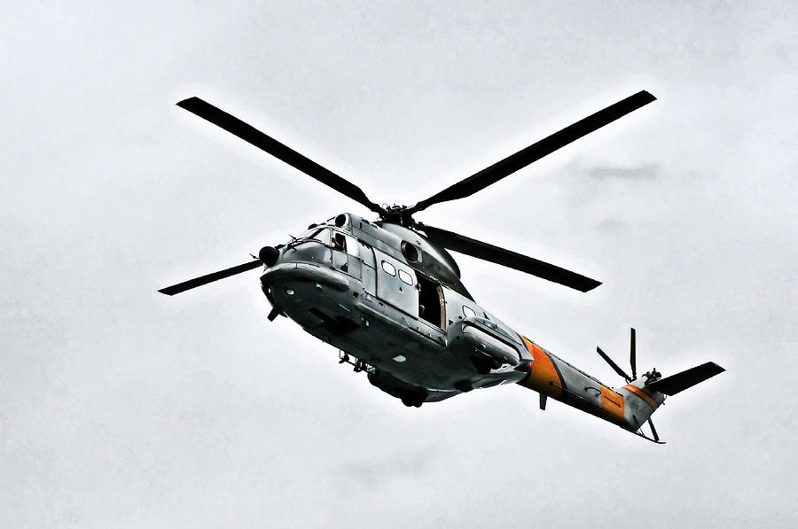 Helicopter Super puma air rescue Photograph by Pedro Cardona Llambias