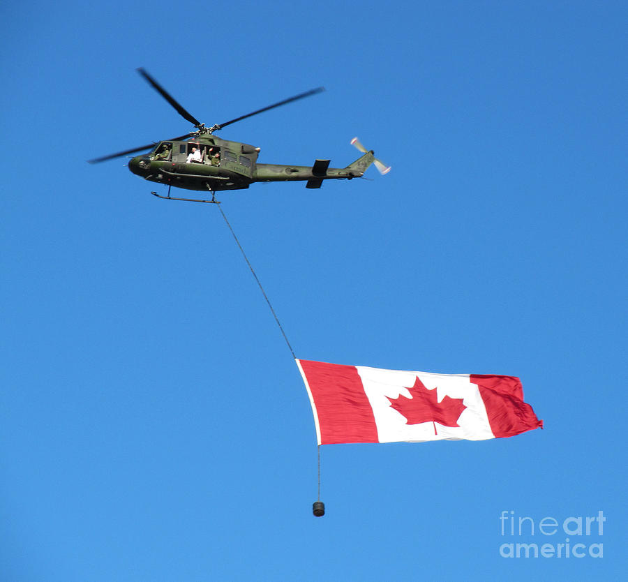 Helicopter with Canadian Flag Photograph by Donna L Munro