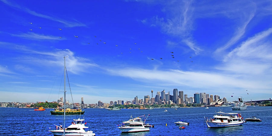 Helicopters Flying Over Sydney Photograph by Miroslava Jurcik