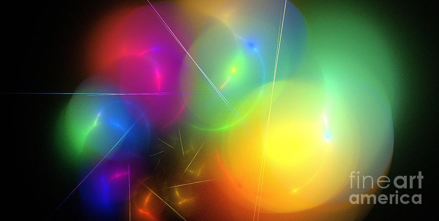 Abstract Digital Art - Helium Rainbow by Kim Sy Ok