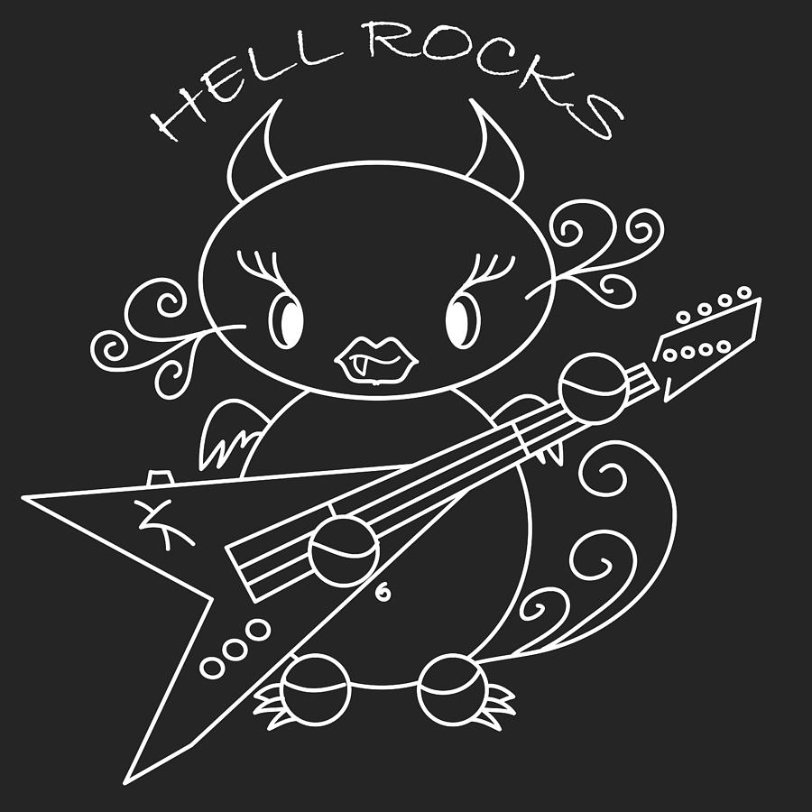 Hell Ok Katy - The lovely she-devil cartoon with longest eyelashes - Hell rocks Photograph by Pedro Cardona Llambias