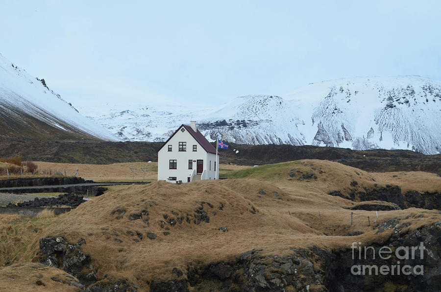 Hellnar Fishing Village with Mountains and Fields in Iceland Photograph by DejaVu Designs
