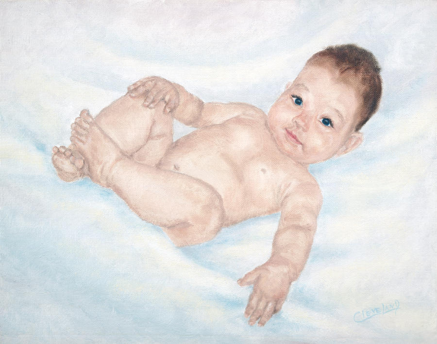 Portrait Painting - Hello Baby by Cathy Cleveland