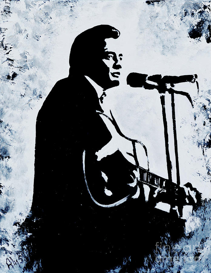 Hello Im Johnny Cash Painting by Alys Caviness-Gober