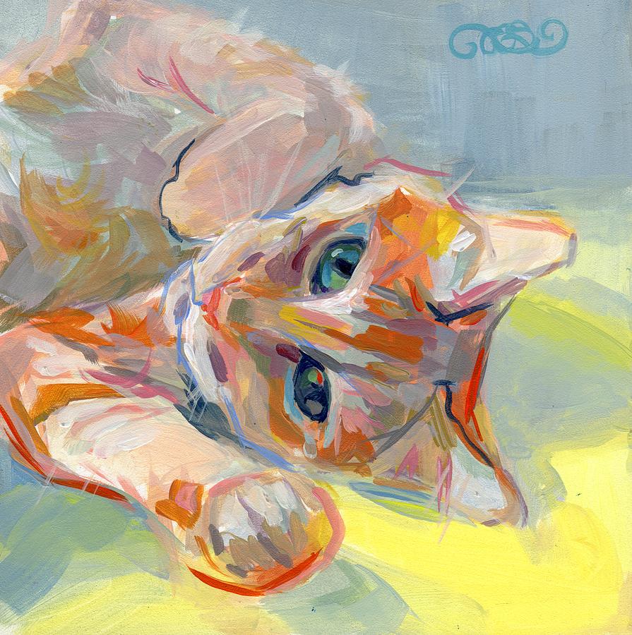 Tabby Cat Painting - Hello Kitty by Kimberly Santini