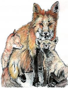 Fox Painting - Hello Mom by Terri Kilpatrick