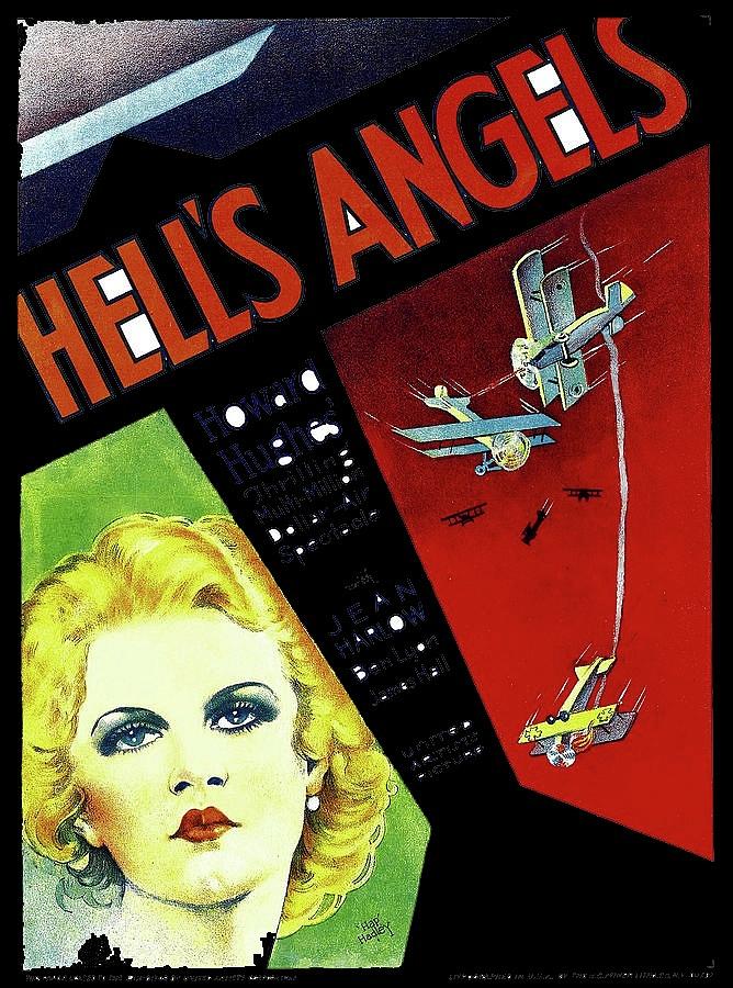 Hells Angels theatrical poster number two 1930 frame and color added 2015 Photograph by David Lee Guss