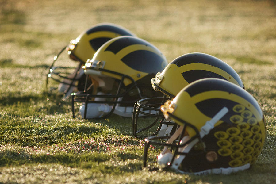 Helmets on the Field at Dawn by Michigan Helmet Helmets on the Field at Dawn by Michigan Helmet