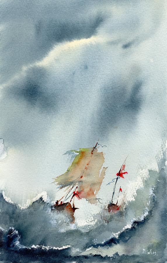 Ship Boat Painting - Help At Last by Paul K Taylor