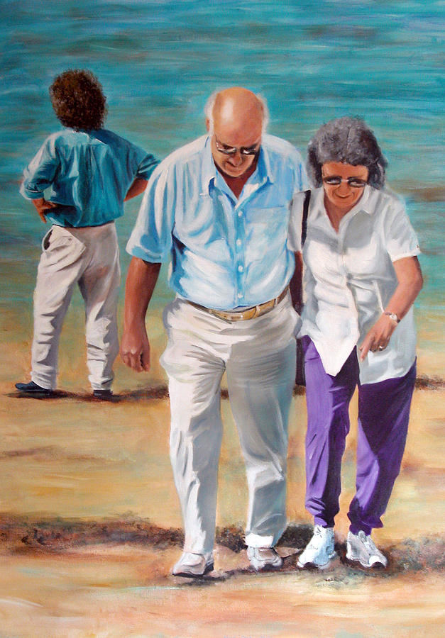 Beach Painting - Helping Hand by Fiona Jack   