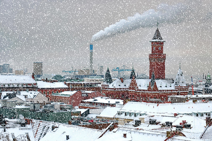 Helsingborg Cityscape in Winter Weather Photograph by Antony McAulay