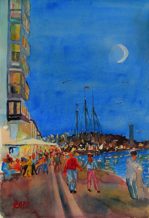 Harbor Painting - Helsingborg Harbor by Jan Rapp Harbor Painting - Helsingborg Harbor by Jan Rapp