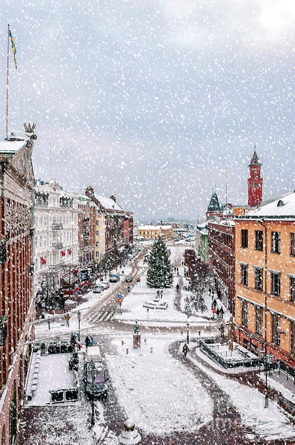 Helsingborg Snowy Weather Photograph by Antony McAulay