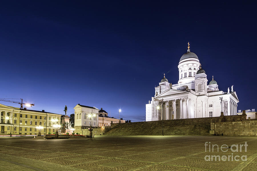 Helsinki cathedral at night Photograph by Didier Marti