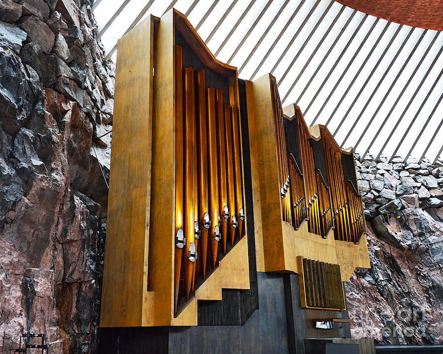 Helsinki Rock Church Organ Photograph by Catherine Sherman