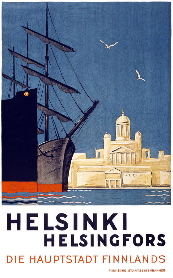 Vintage Painting - Helsinki Vintage Poster 1930 by Vintage Treasure