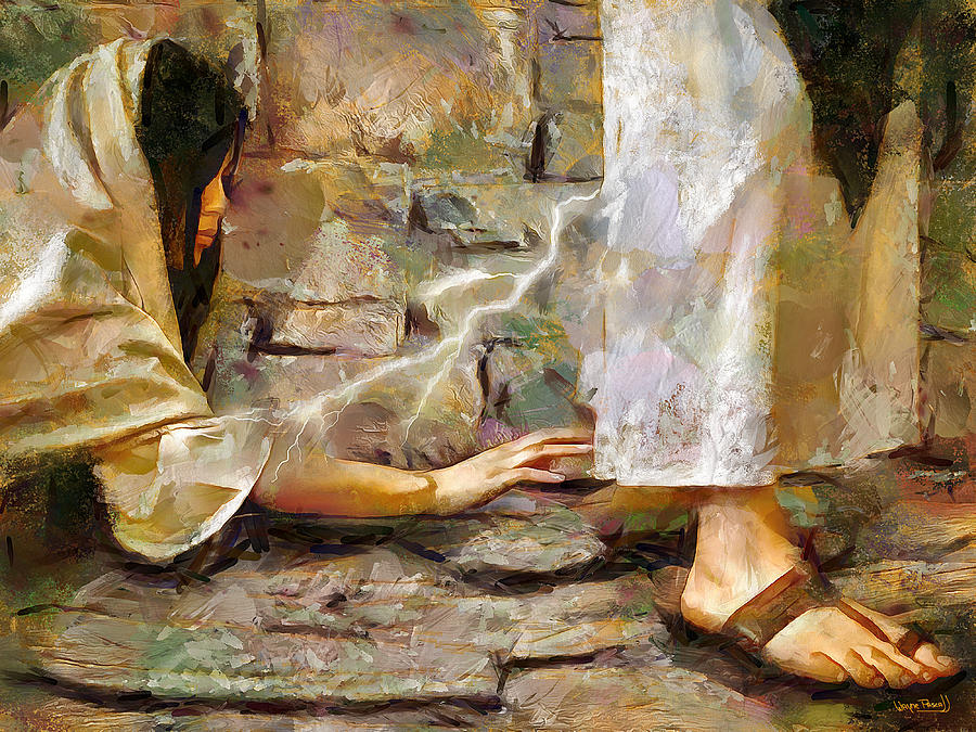 Jesus Christ Painting - Hem Of His Garment by Wayne Pascall