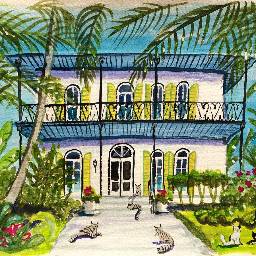 Garden Painting - Hemingways Home Key West by Maggii Sarfaty