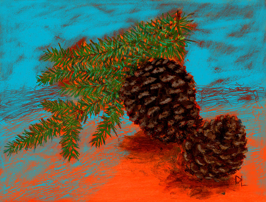 Hemlock and Pine Painting by Diana Ludwig