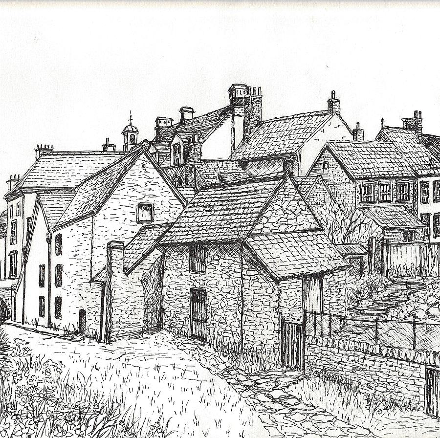 Hemsley Village - in Yorkshire England  Drawing by Carol Wisniewski