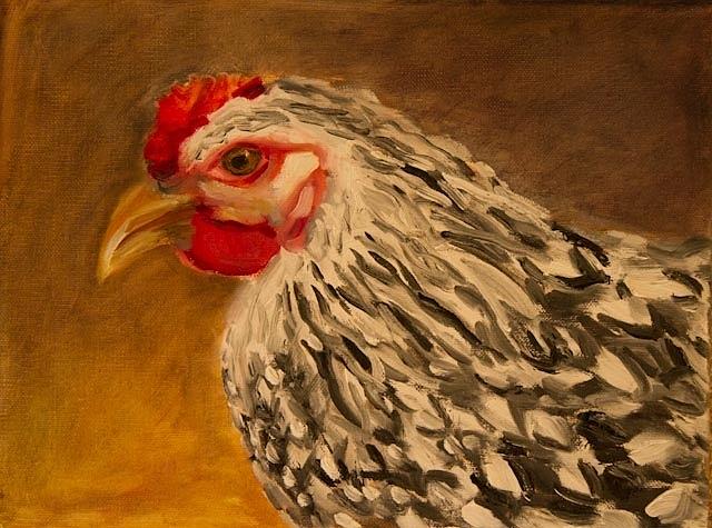Hen Painting by Margaret Elliott