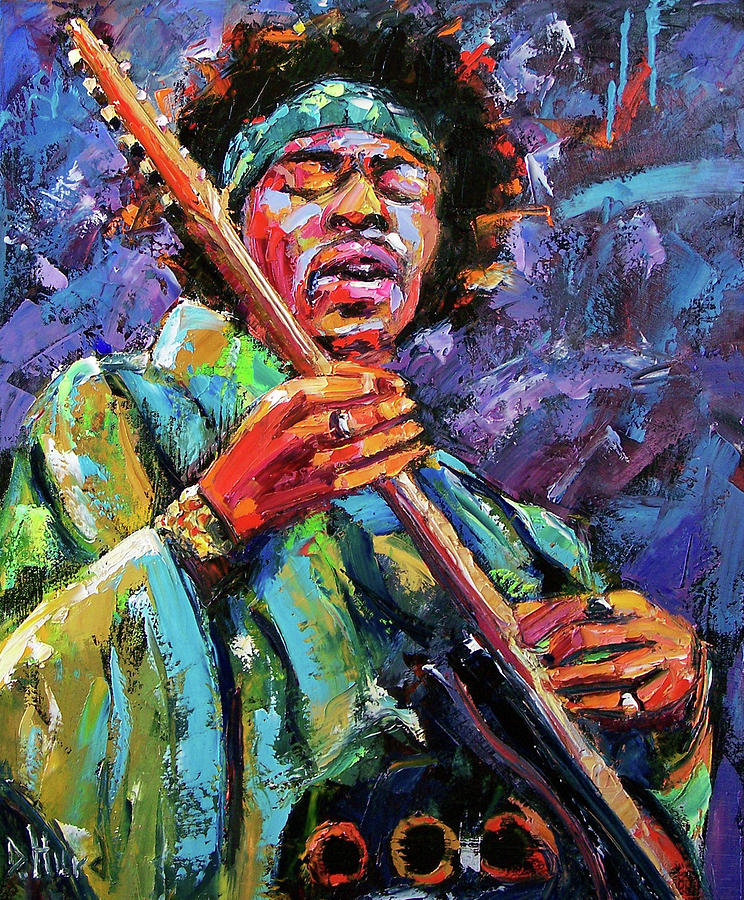 Jimi Hendrix Painting - Hendrix by Debra Hurd