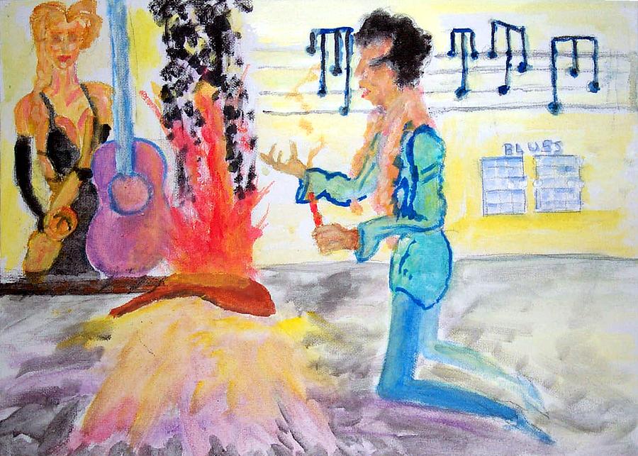 Hendrix Experience Painting by Stanley Morganstein