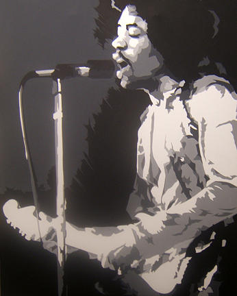 Jimi Hendrix Painting - Hendrix Live by Michael James  Toomy