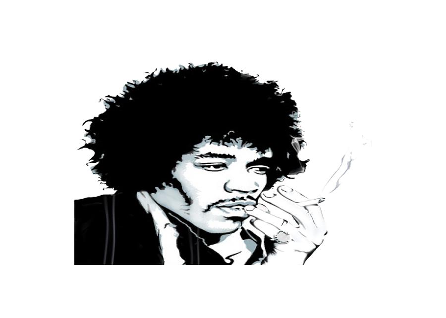 Hendrix Smoking  by Pat Cook