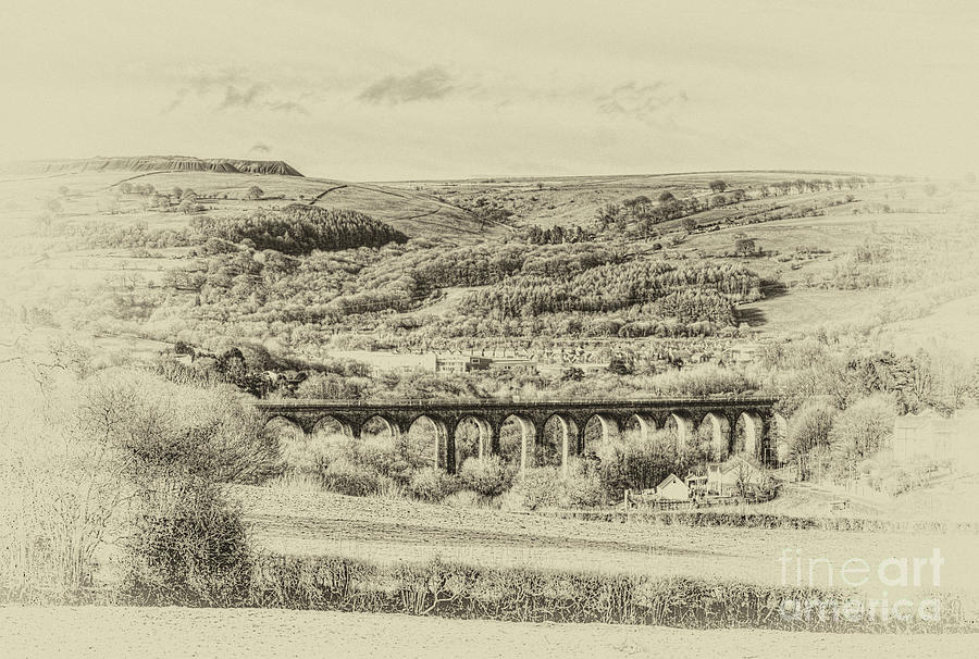 Hengoed Viaduct 2 Antique Photograph by Steve Purnell