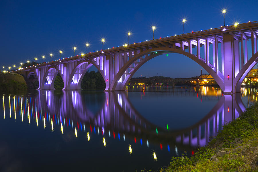 Knoxville Photograph - Henley Bridge in Knoxville TN by Mike McGlothlen