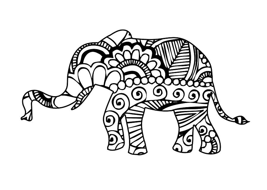 Henna Elephant 1 Digital Art by Ricky Barnard | Fine Art America