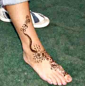 easy henna tattoo designs for feet