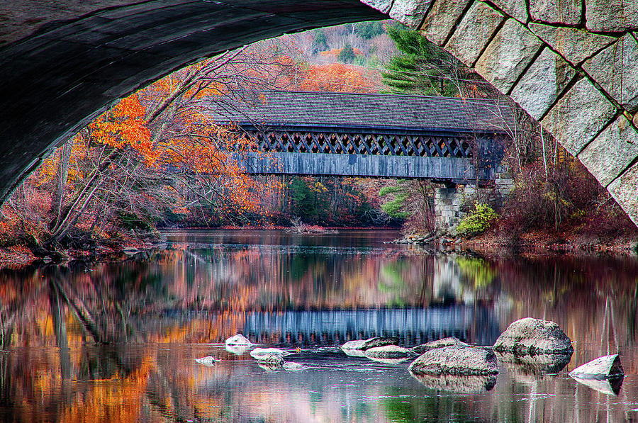 Henniker covered bridge late autumn Photograph by Jeff Folger