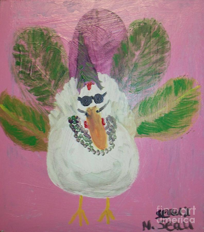Henny Penny Trying to Look Like Her Cousins Painting by Seaux-N-Seau Soileau