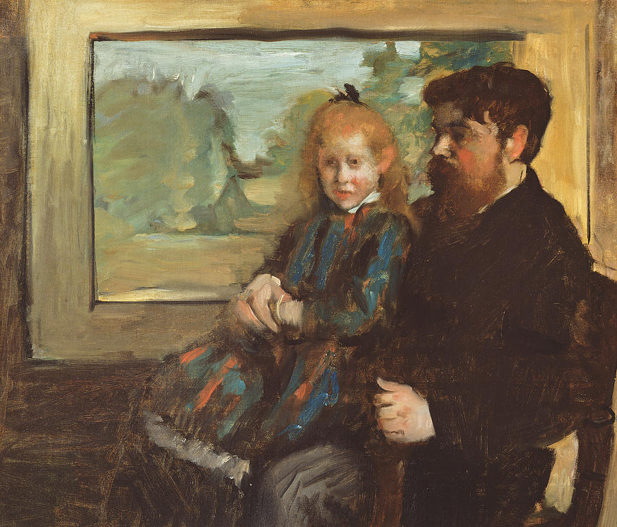 Henri Rouart and his Daughter Helene Painting by Edgar Degas