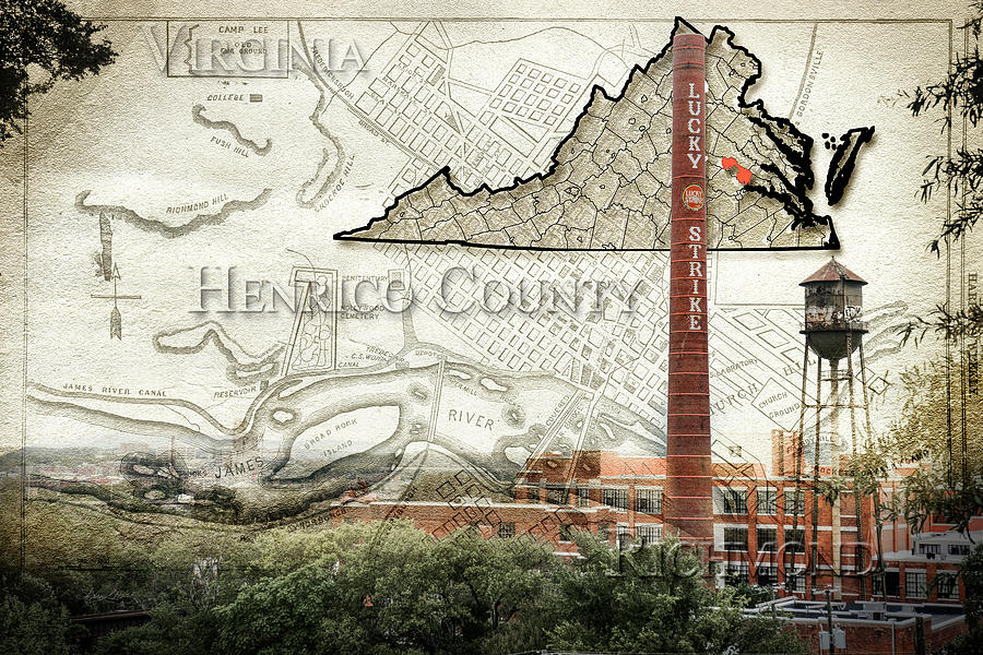 Henrico County Travel Map Photograph by Sharon Popek