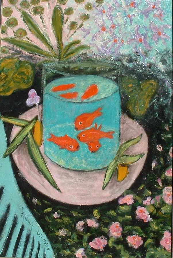 Henris Goldfish Painting by Banning Lary