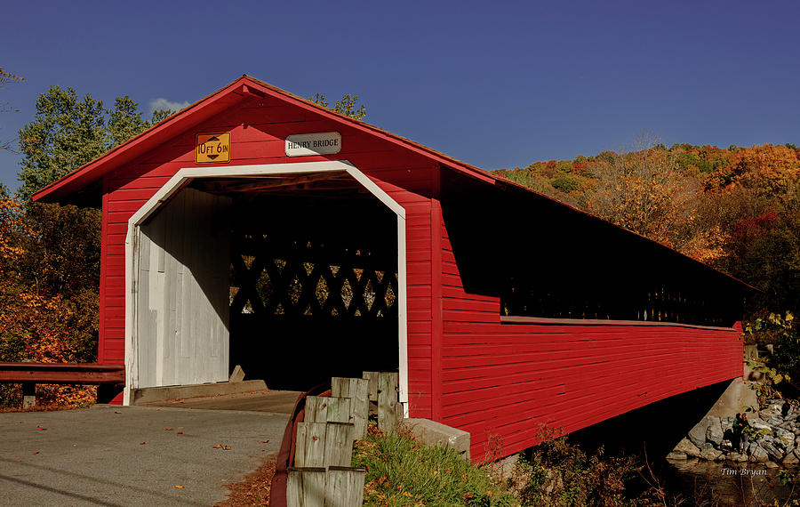 Henry Covered Bridge, Bennington Vermont Photograph by Tim Bryan