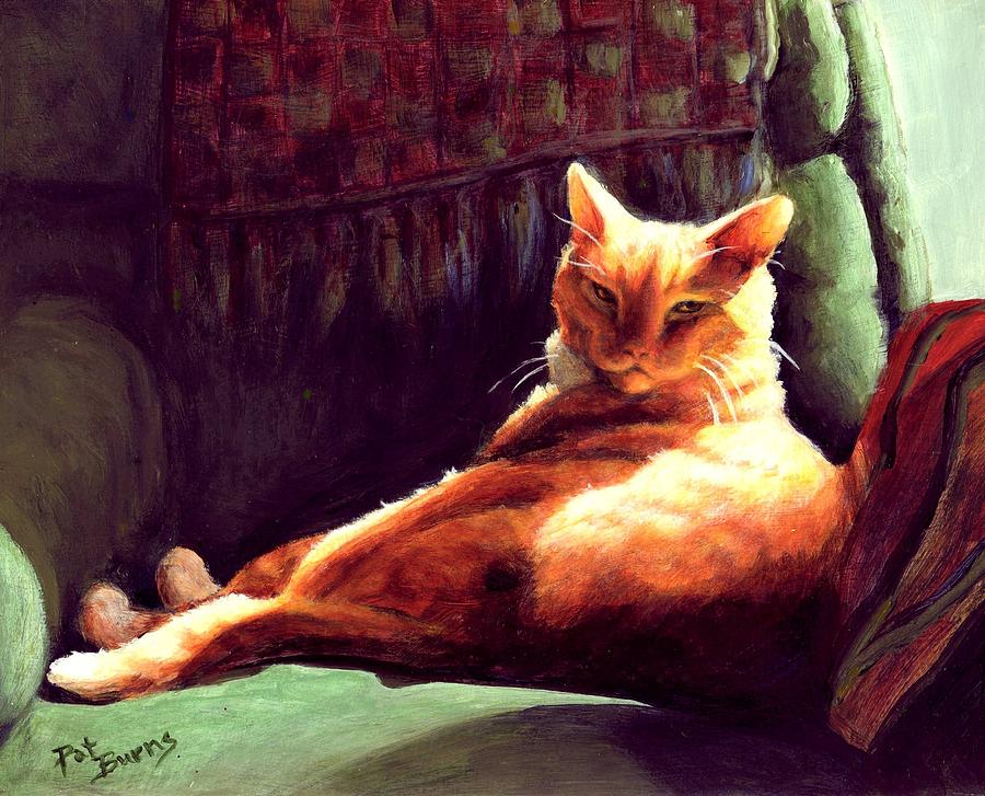 Cat Painting - Henry in Sunshine by Pat Burns