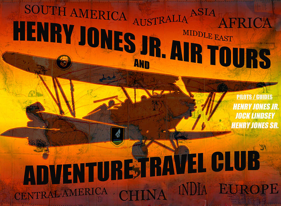 Indiana Jones Digital Art - Henry Jones Jr. Air Tours and Adventure Travel Club  by David Lee Thompson