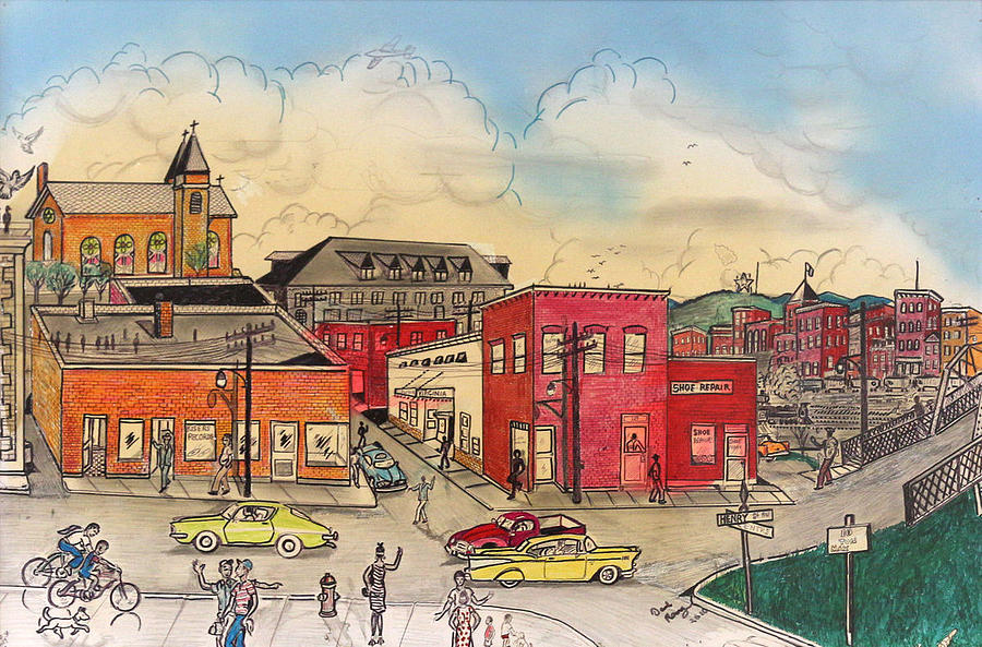 Henry Street Circle Drawing by David Ramey Pixels