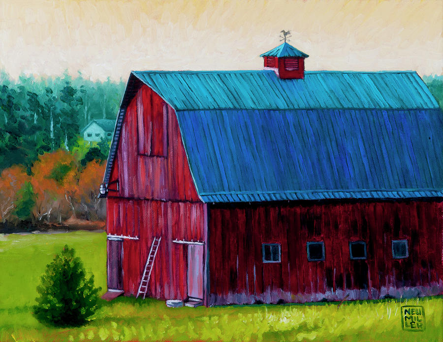 Henry Strong Barn circa 1928 Painting by Stacey Neumiller