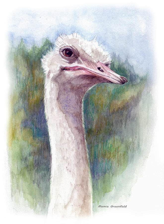 Henry the Ostrich Painting by Mamie Greenfield